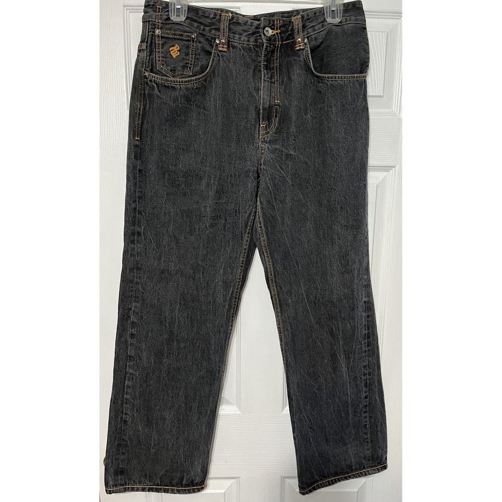 Vtg Y2K Rocawear Hip Hop Baggy Jeans Pants Mens 36x30 Pockets Embroidered‎ Logo